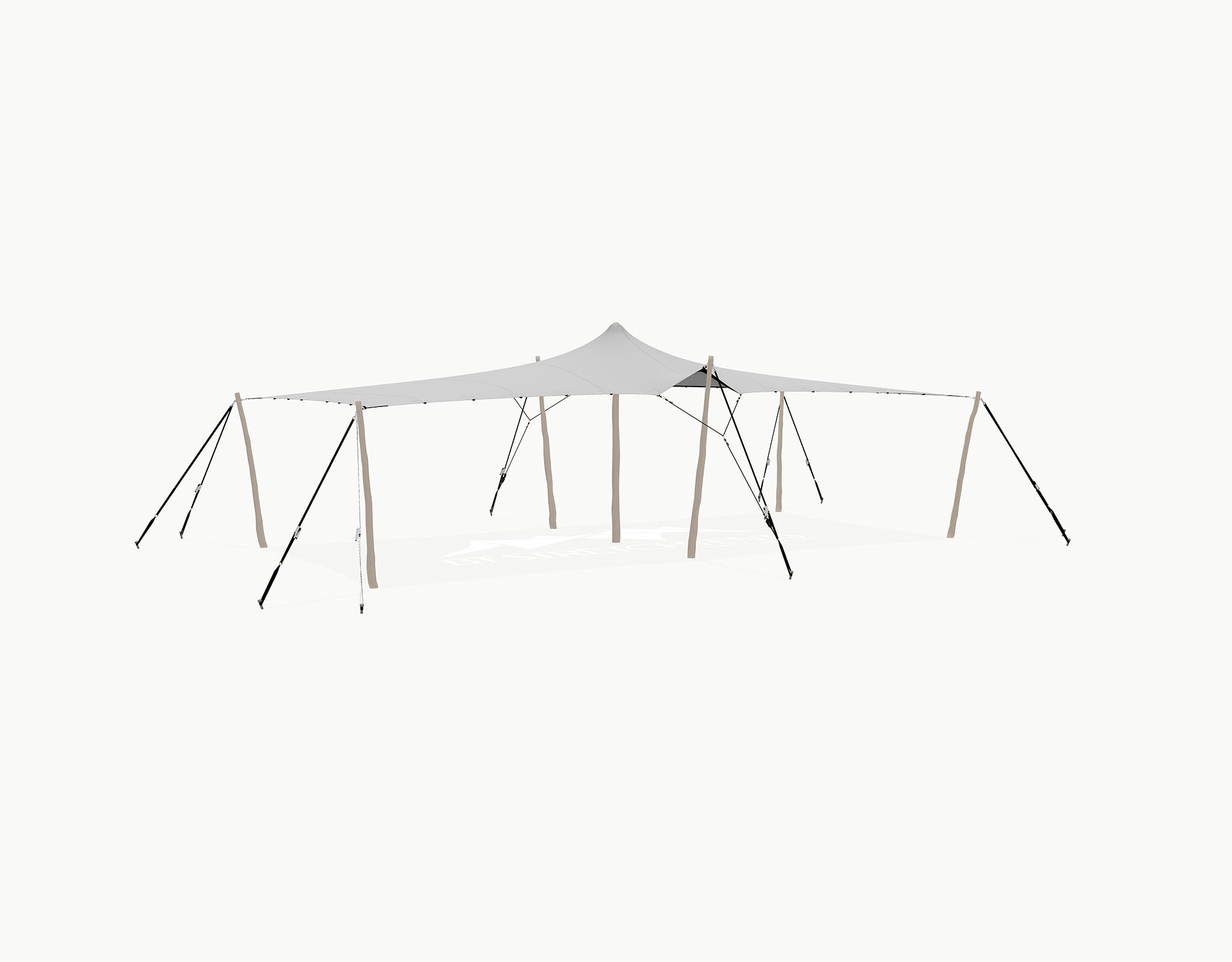 Stretchtent 10.5 × 5 meter "Robinia" Grey – Complete Set