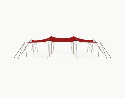 Stretchtent 12 × 10.5 meter "Robinia" Red – Complete Set