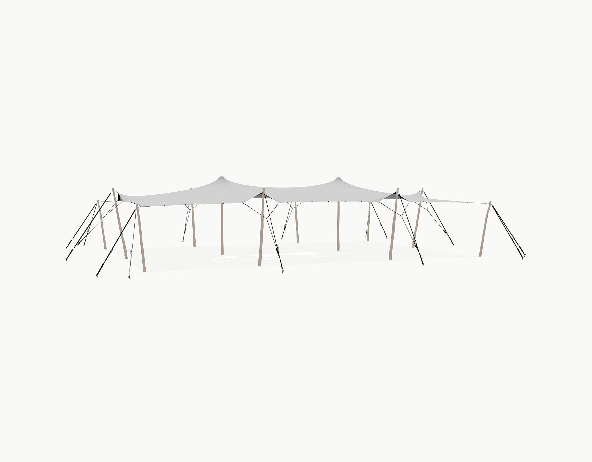 Stretchtent 15 × 10.5 meter "Robinia" Grey – Complete Set