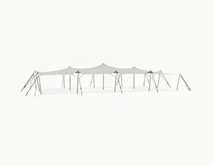 Stretchtent 19.5 × 10.5 meter Robinia – Complete Set - Grey