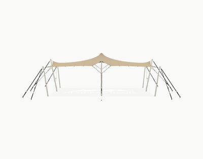 Stretchtent 9 × 6 meter "Robinia" Chino – Complete Set