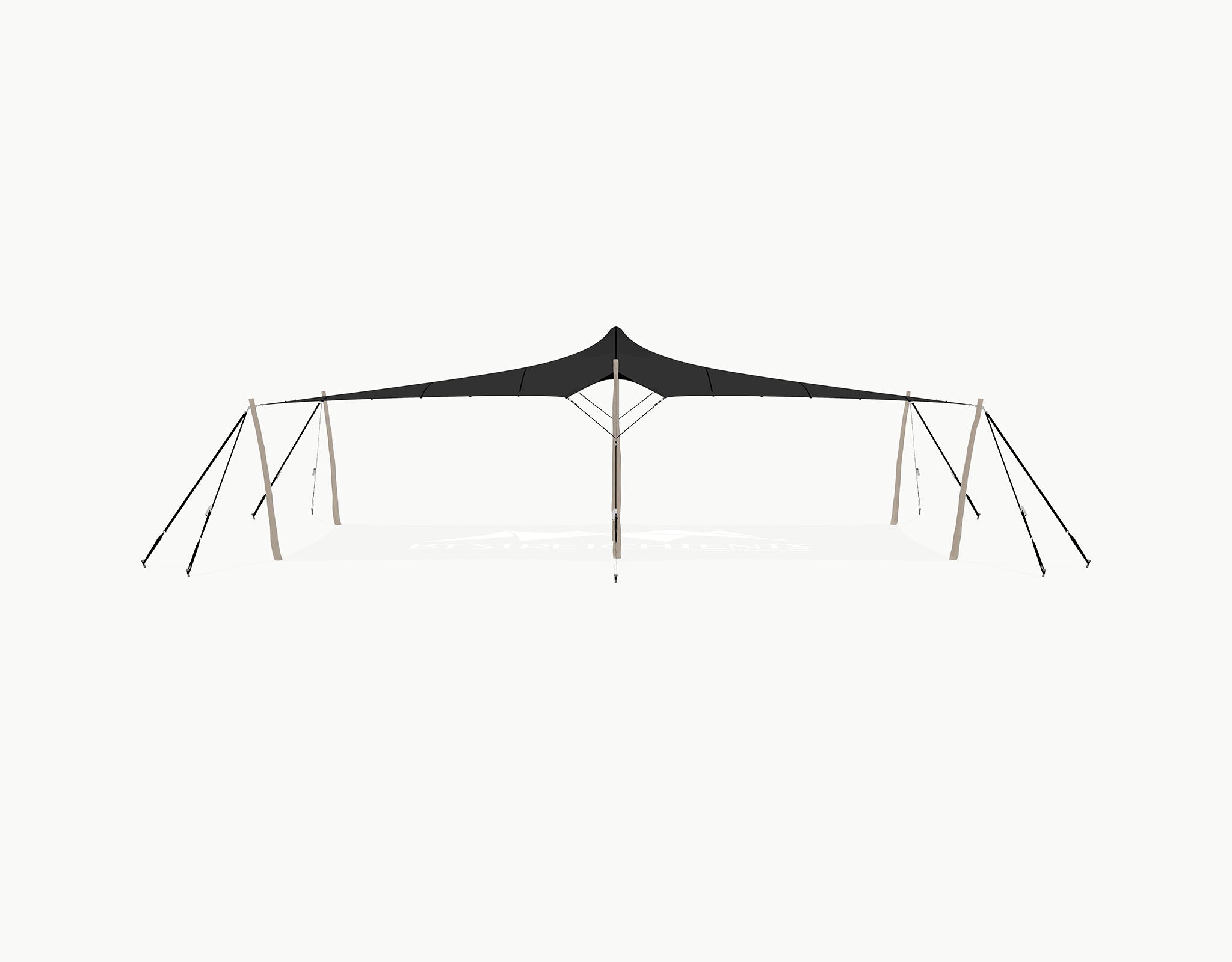 Stretchtent 10.5 × 5 meter Robinia – Complete Set - Black