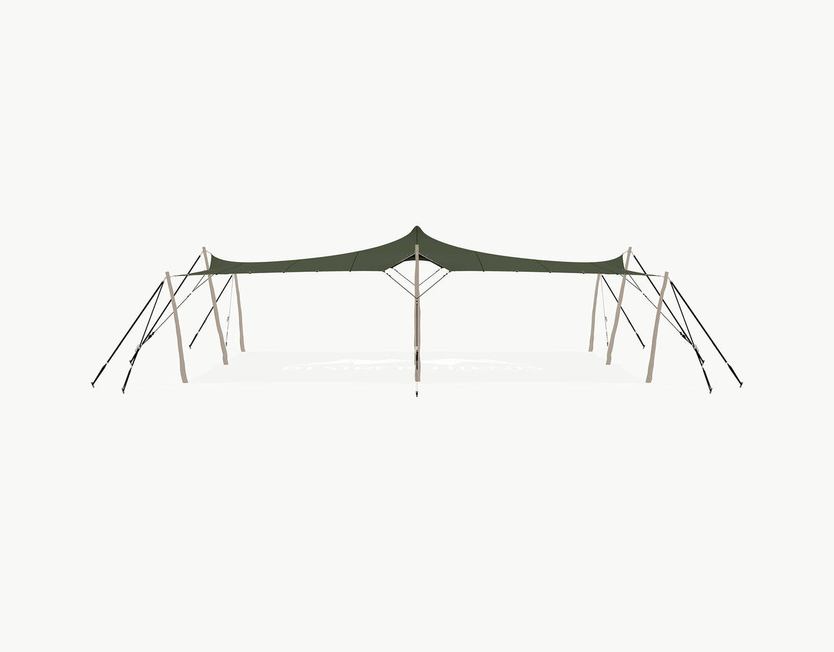 Stretchtent 10.5 × 7.5 meter Robinia – Complete Set - Dark Olive
