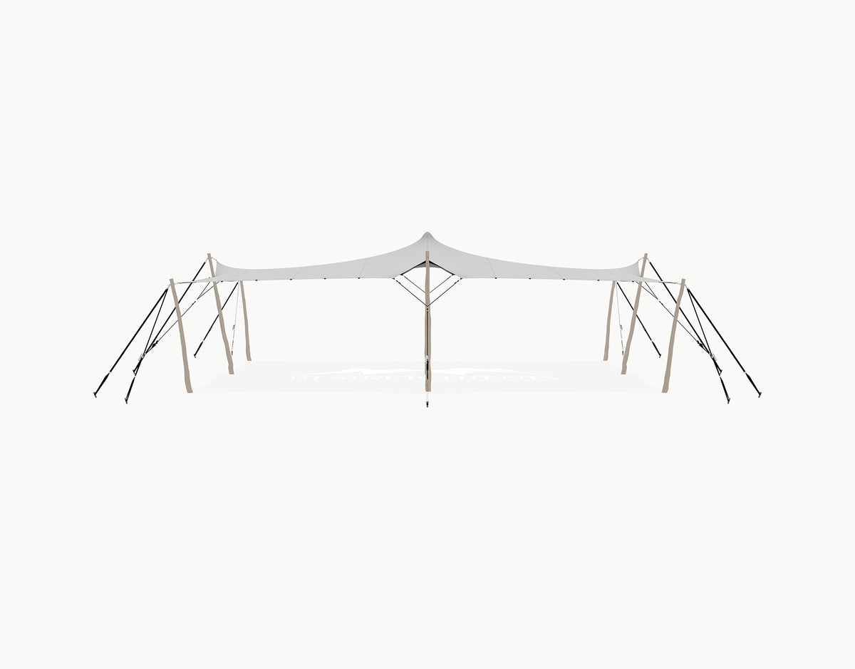 Stretchtent 10.5 × 7.5 meter Robinia – Complete Set - Grey