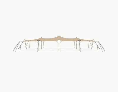 Stretchtent 19.5 × 10.5 meter "Robinia" Chino – Complete Set