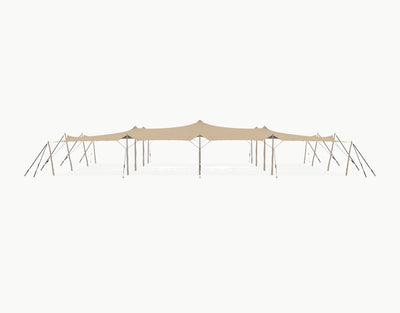 Stretchtent 21 × 15 meter "Robinia" Chino – Complete Set
