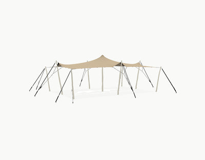 Stretchtent 9 × 6 meter "Robinia" Chino – Complete Set