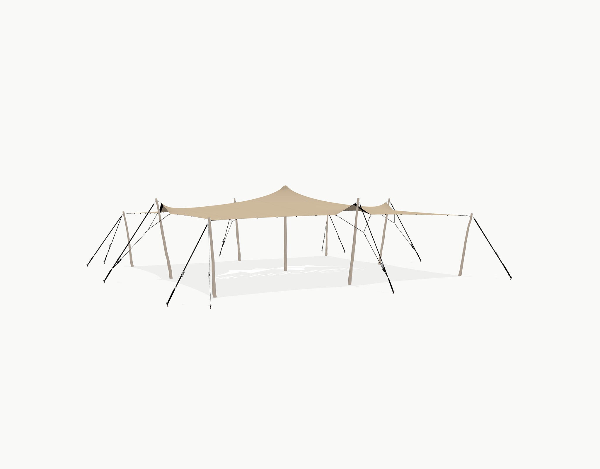 Stretchtent 10.5 × 10 meter "Robinia" Chino – Complete Set
