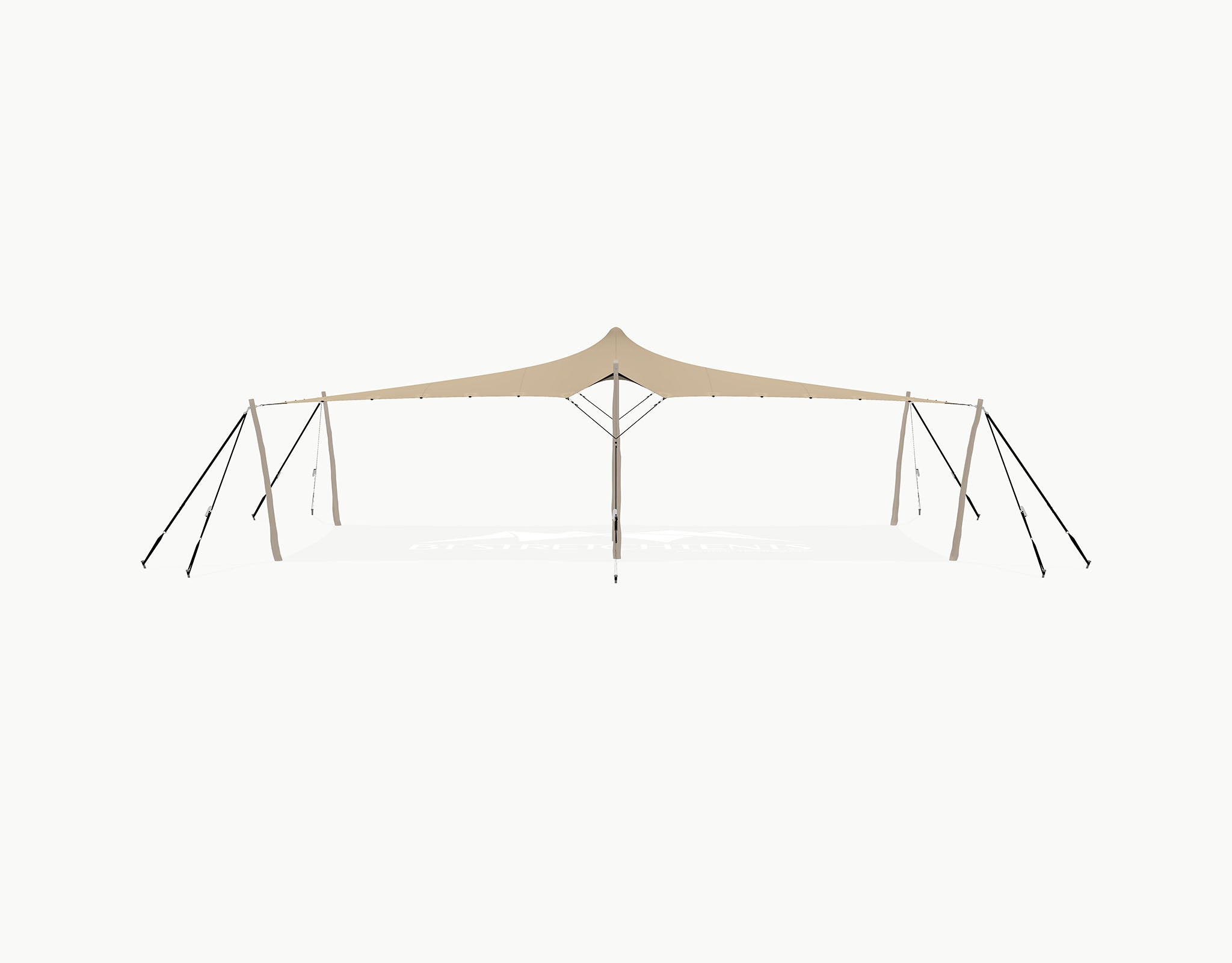 Stretchtent 10.5 × 5 meter "Robinia" Chino – Complete Set