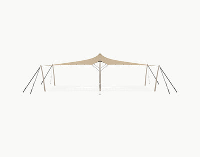 Stretchtent 10.5 × 5 meter "Robinia" Chino – Complete Set