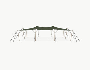 Stretchtent 12 × 10.5 meter Robinia – Complete Set - Dark Olive
