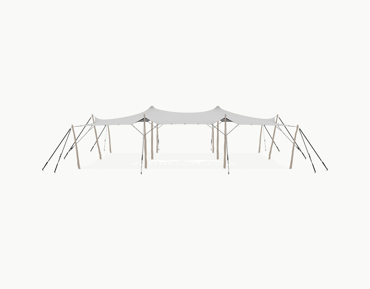 Stretchtent 12 × 10.5 meter Robinia – Complete Set - Grey
