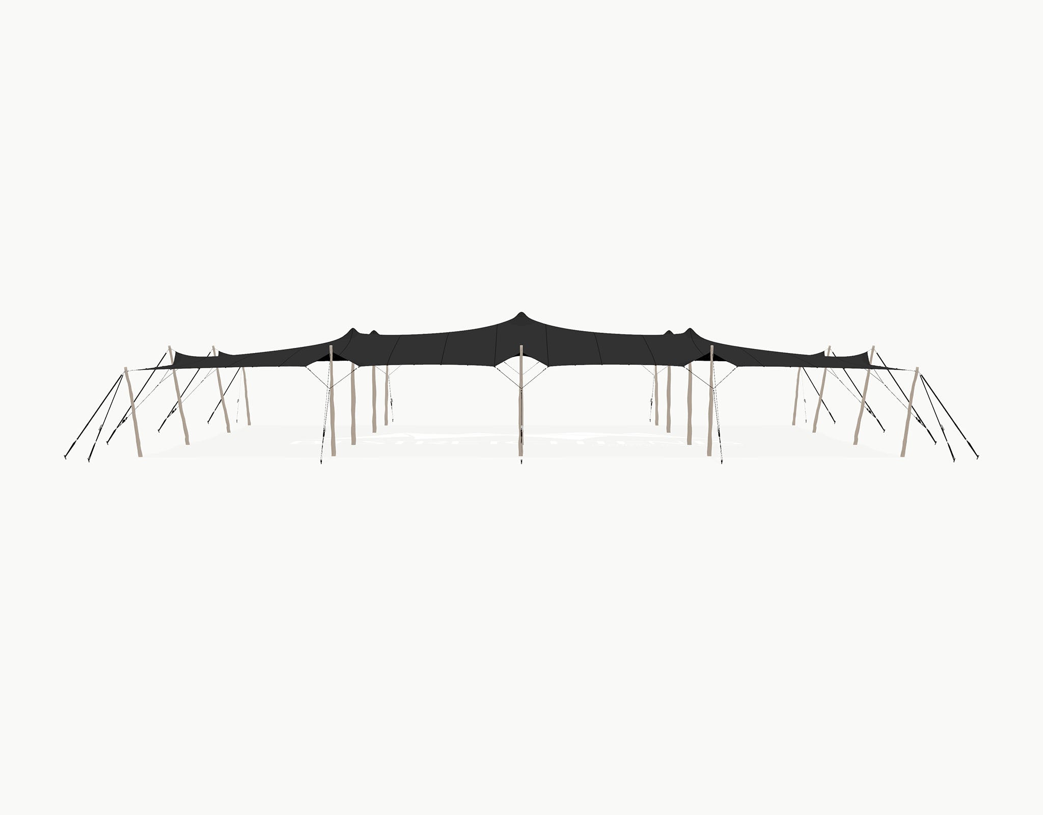 Stretchtent 21 × 15 meter Robinia – Complete Set - Black