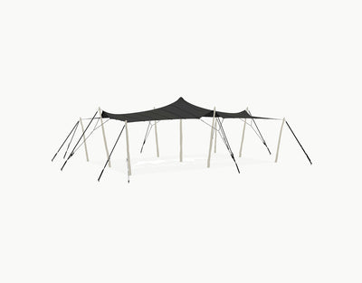 Stretchtent 9 × 6 meter "Robinia" Black – Complete Set