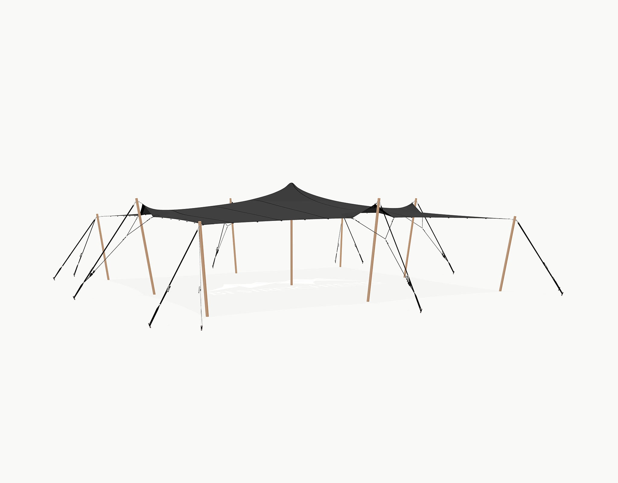 Stretchtent 10.5 × 10 meter "Robinia" Black – Complete Set