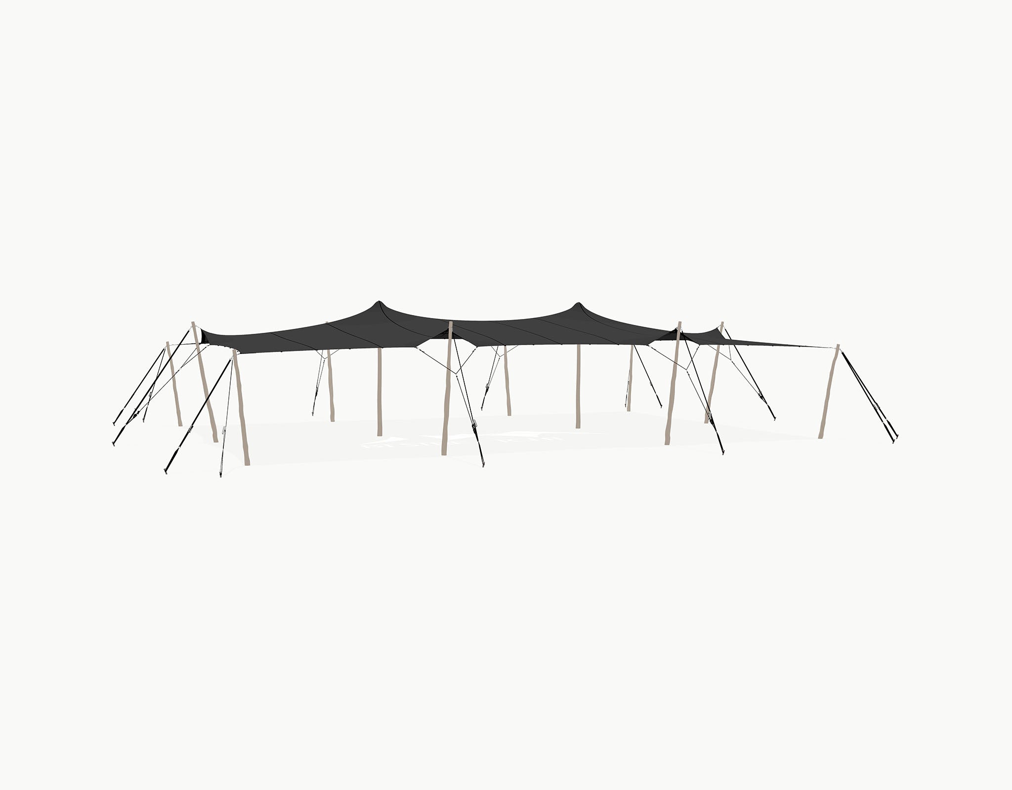 Stretchtent 15 × 10.5 meter "Robinia" Black – Complete Set