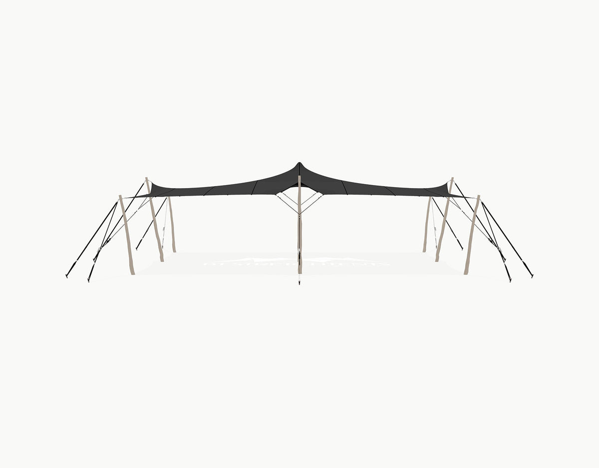 Stretchtent 10.5 × 7.5 meter Robinia – Complete Set - Black