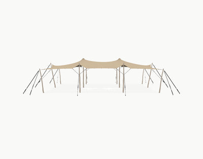 Stretchtent 12 × 10.5 meter "Robinia" Chino – Complete Set