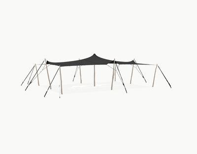 Stretchtent 10.5 × 7.5 meter "Robinia" Black – Complete Set