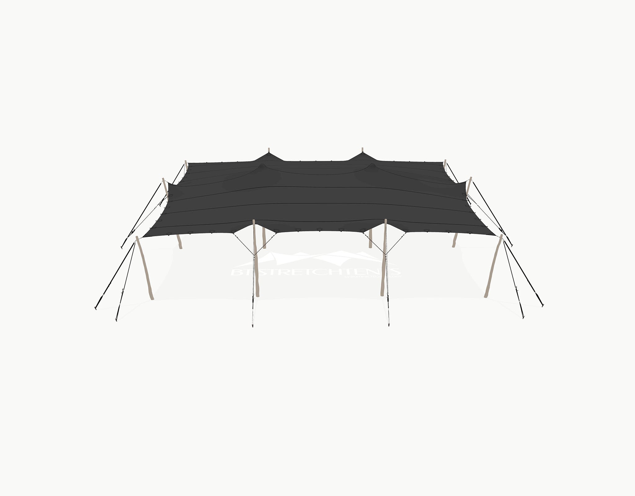 Stretchtent 12 × 10.5 meter "Robinia" Black – Complete Set