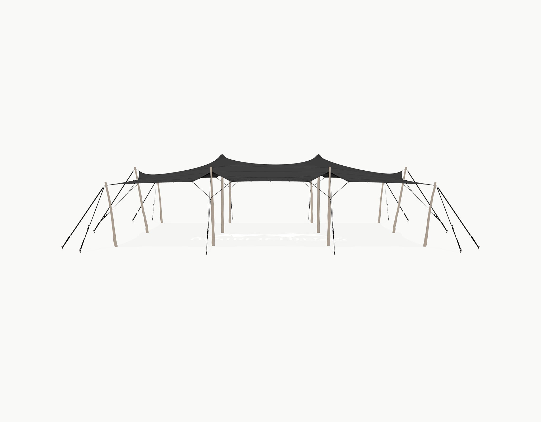 Stretchtent 12 × 10.5 meter "Robinia" Black – Complete Set