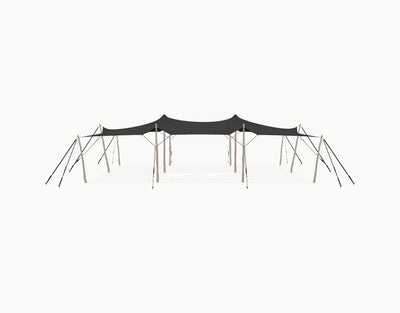 Stretchtent 12 × 10.5 meter "Robinia" Black – Complete Set