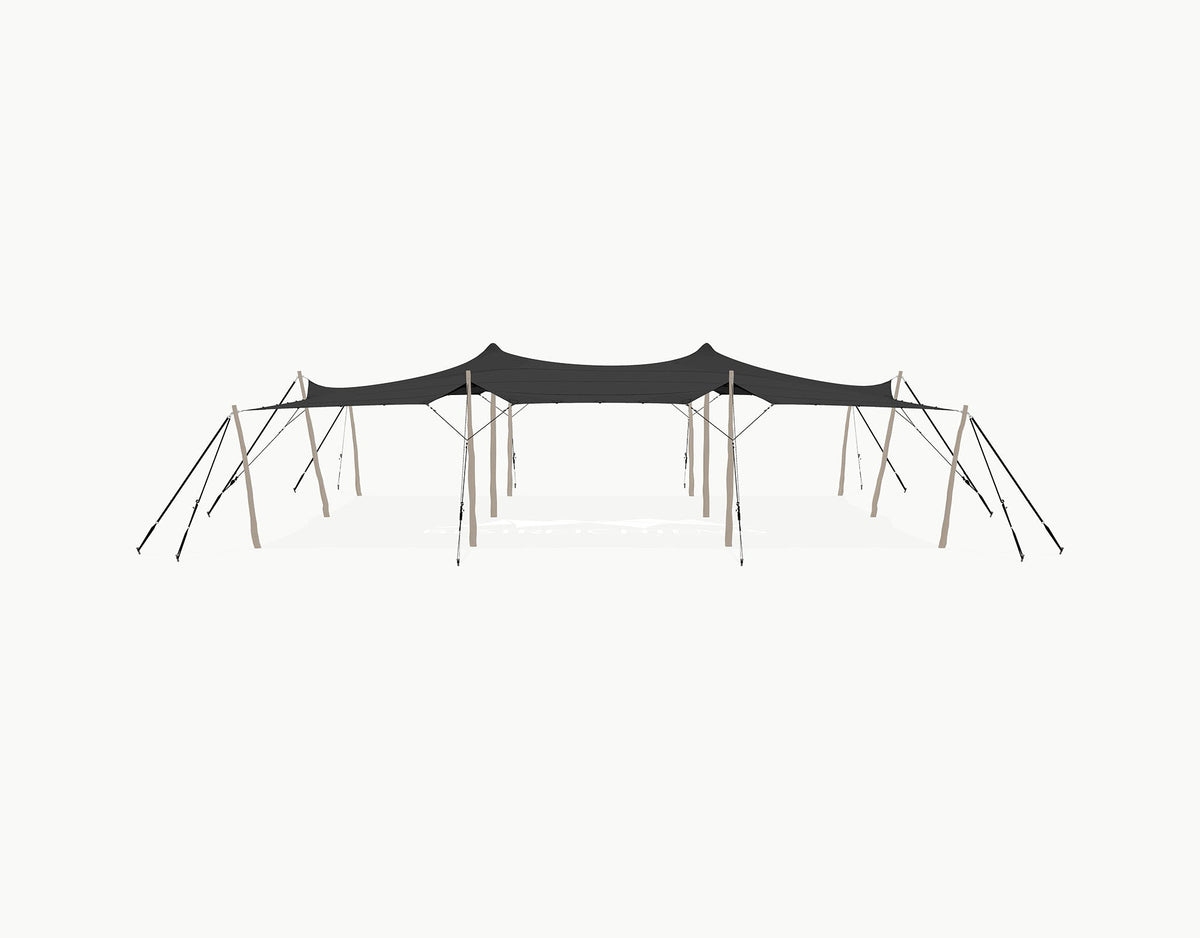 Stretchtent 12 × 10.5 meter Robinia – Complete Set - Black