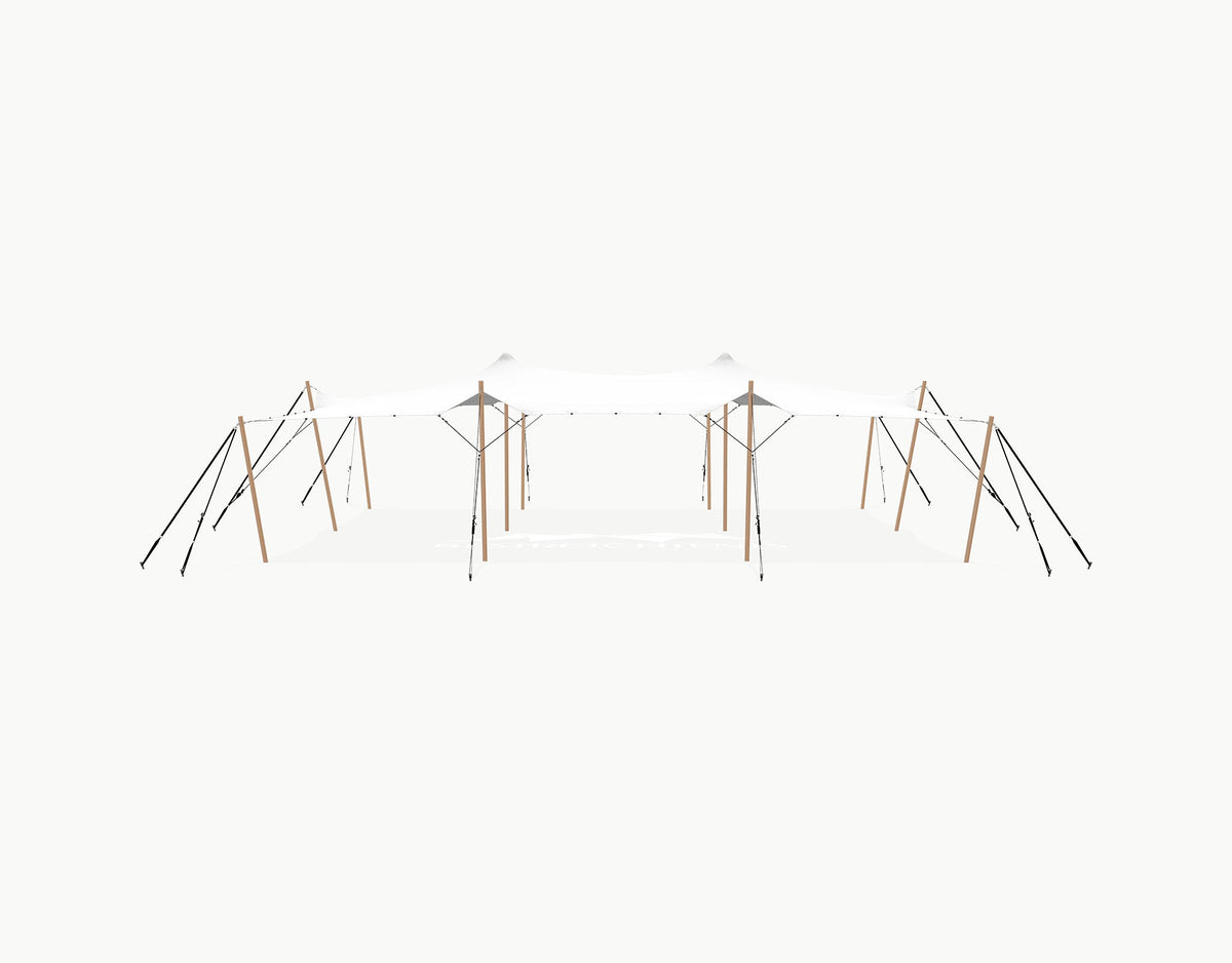 Stretchtent 12 × 10.5 meter Douglas – Complete Set - White Opaque