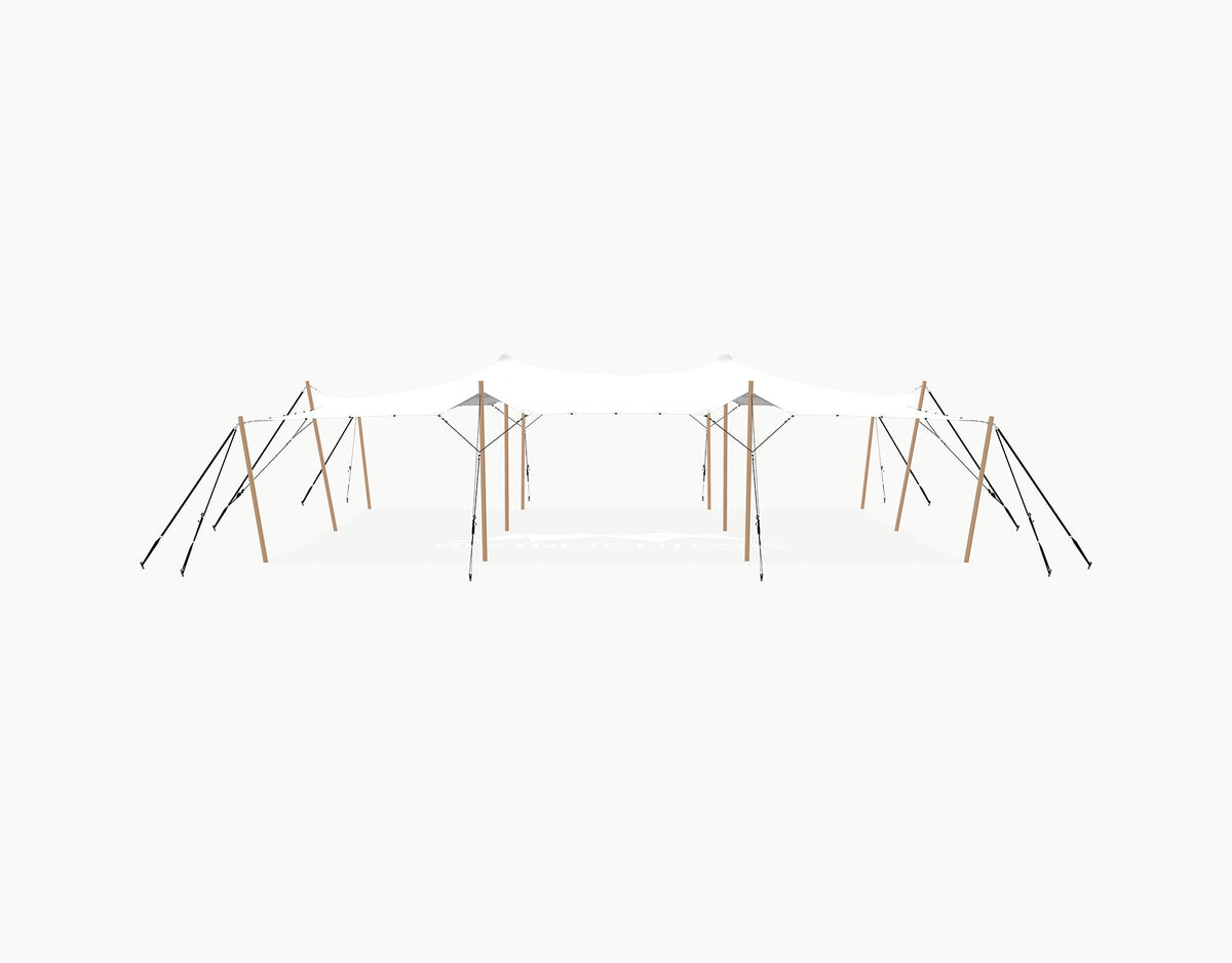 Stretchtent 12 × 10.5 meter Douglas – Complete Set - White