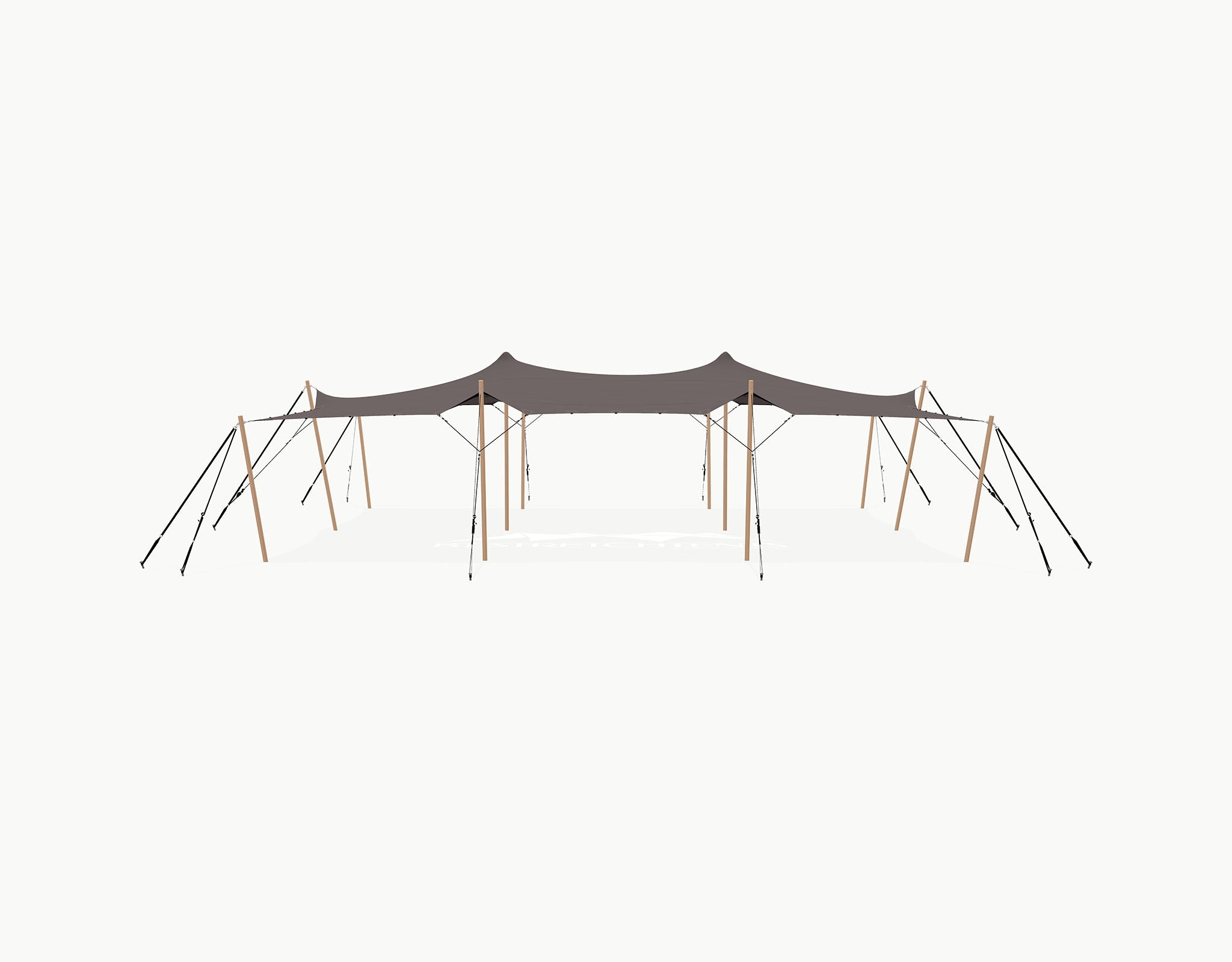 Stretchtent 12 × 10.5 meter Douglas – Complete Set - Taupe