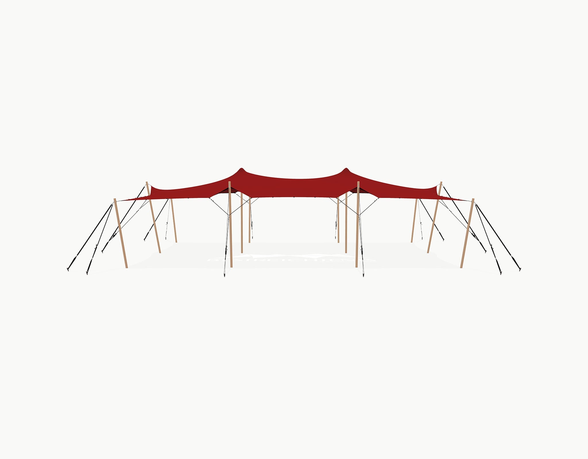 Stretchtent 12 × 10.5 meter Douglas – Complete Set - Red