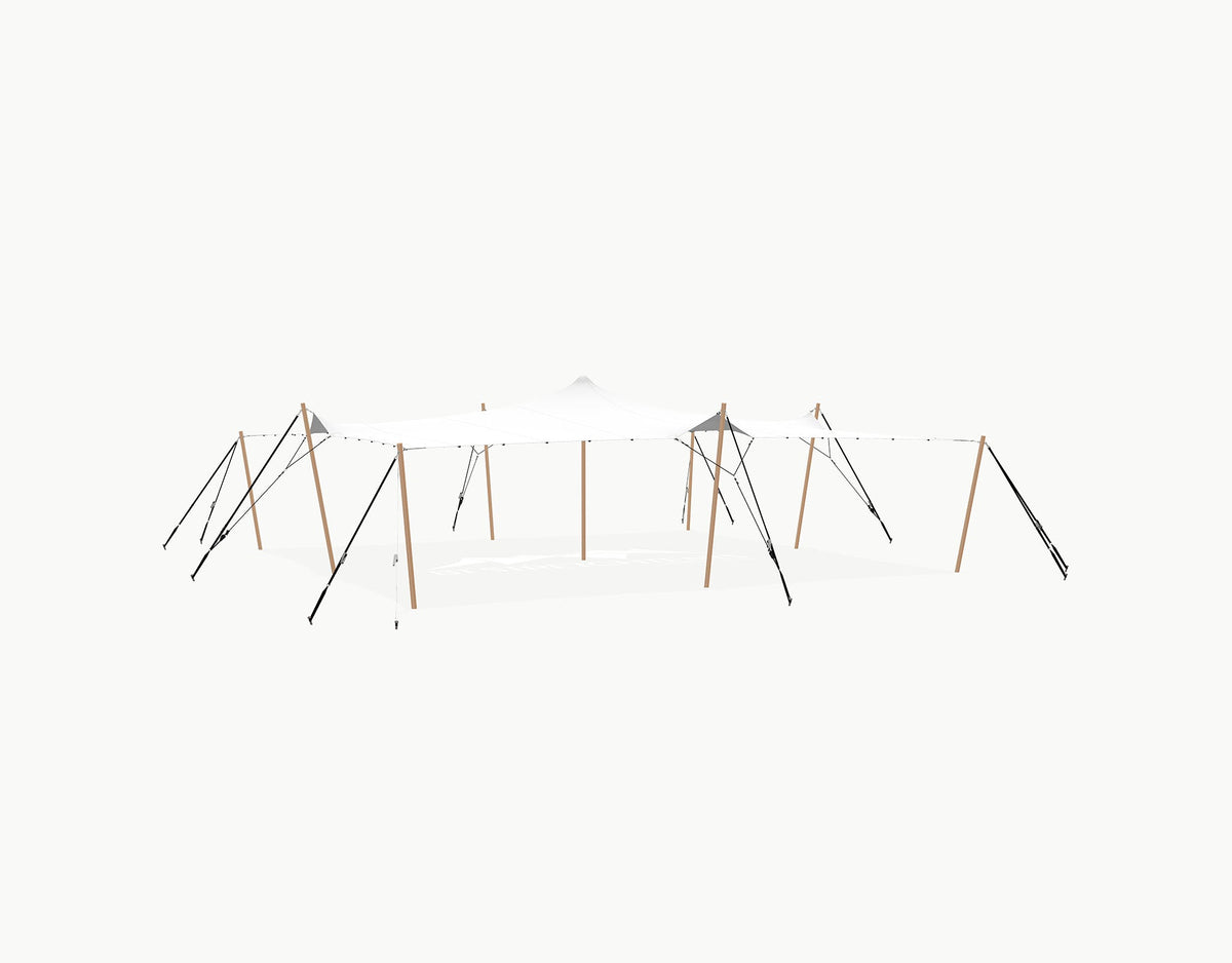 Stretchtent 10.5 × 10 meter Douglas – Complete Set - White Opaque