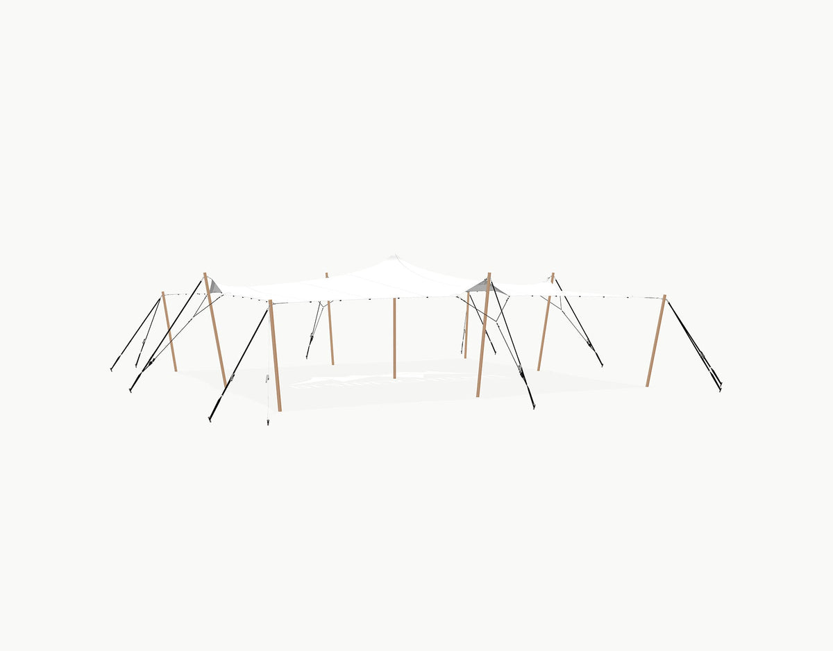 Stretchtent 10.5 × 10 meter Douglas – Complete Set - White