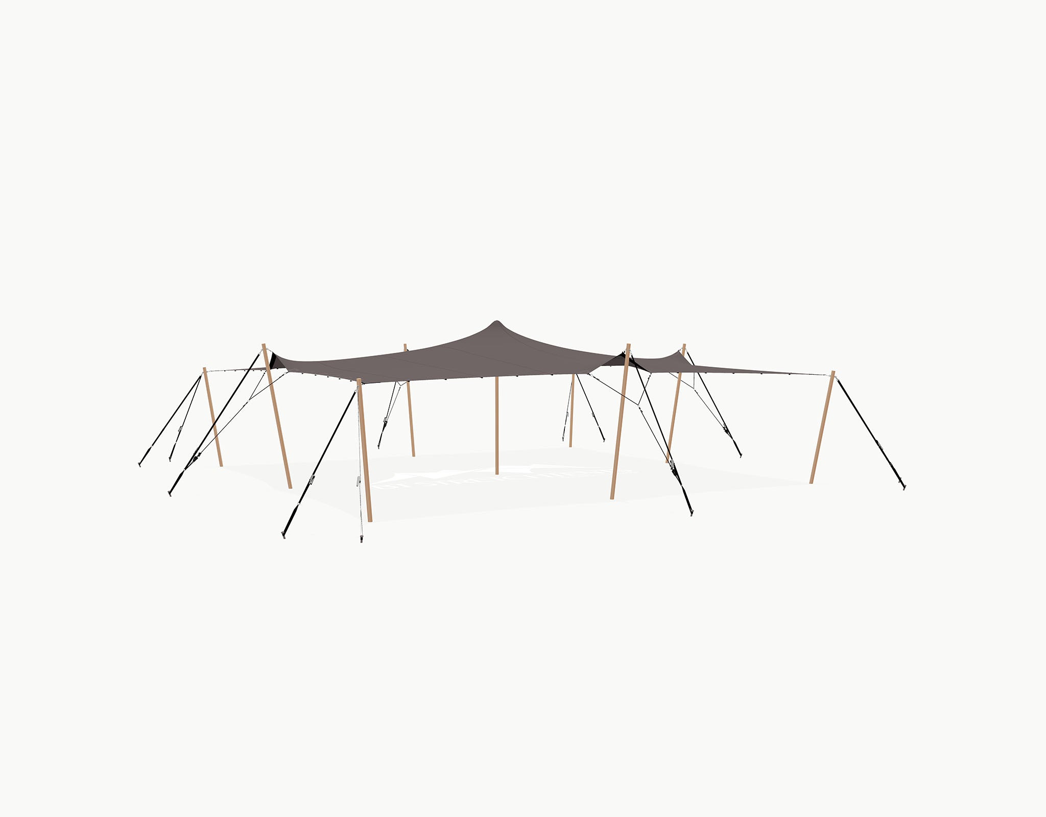 Stretchtent 10.5 × 10 meter "Douglas" Taupe – Complete Set