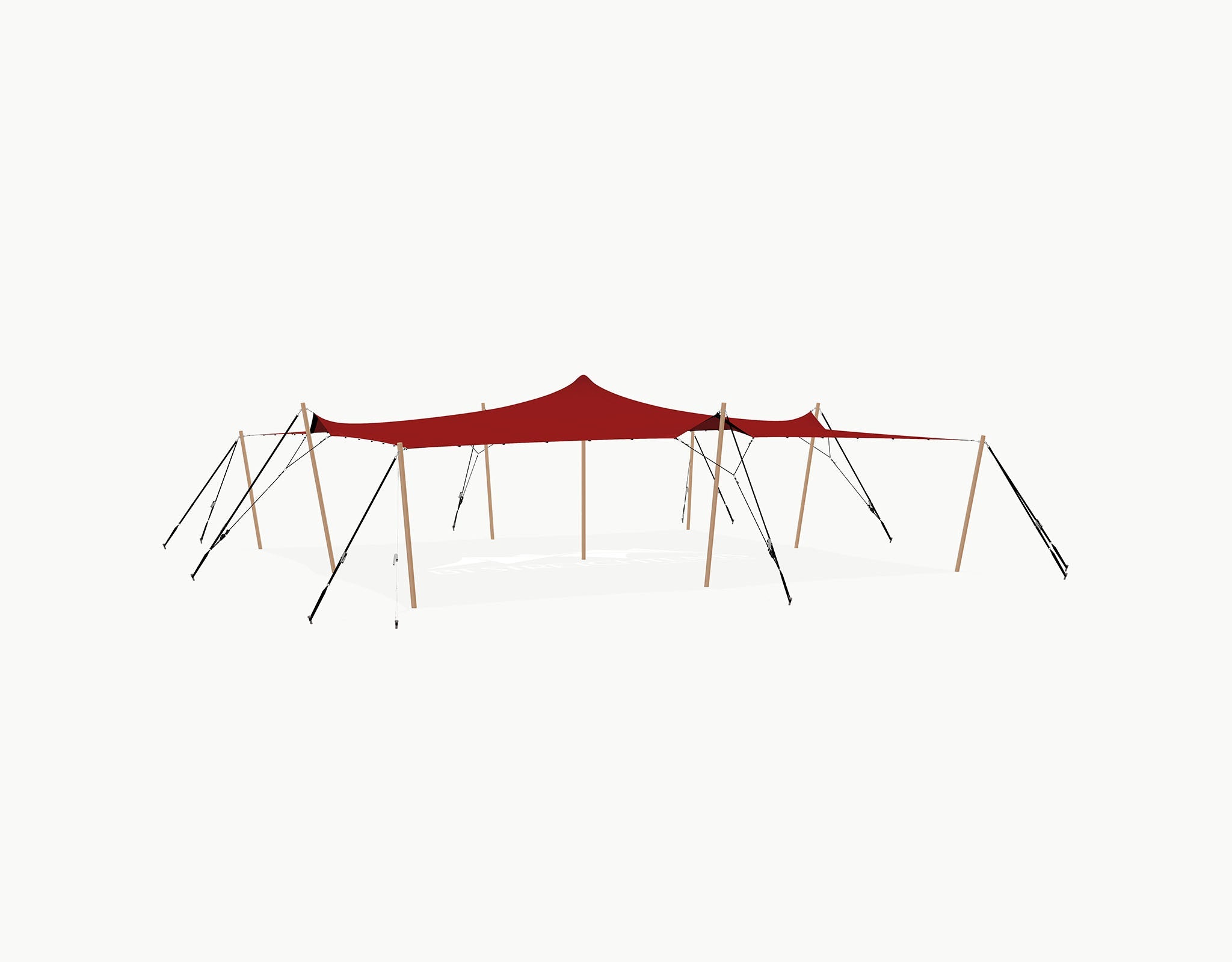 Stretchtent 10.5 × 10 meter Douglas – Complete Set - Red