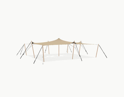 Stretchtent 10.5 × 10 meter "Douglas" Chino – Complete Set