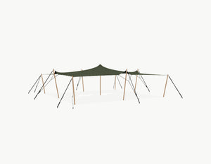 Stretchtent 10.5 × 10 meter Douglas – Complete Set - Dark Olive