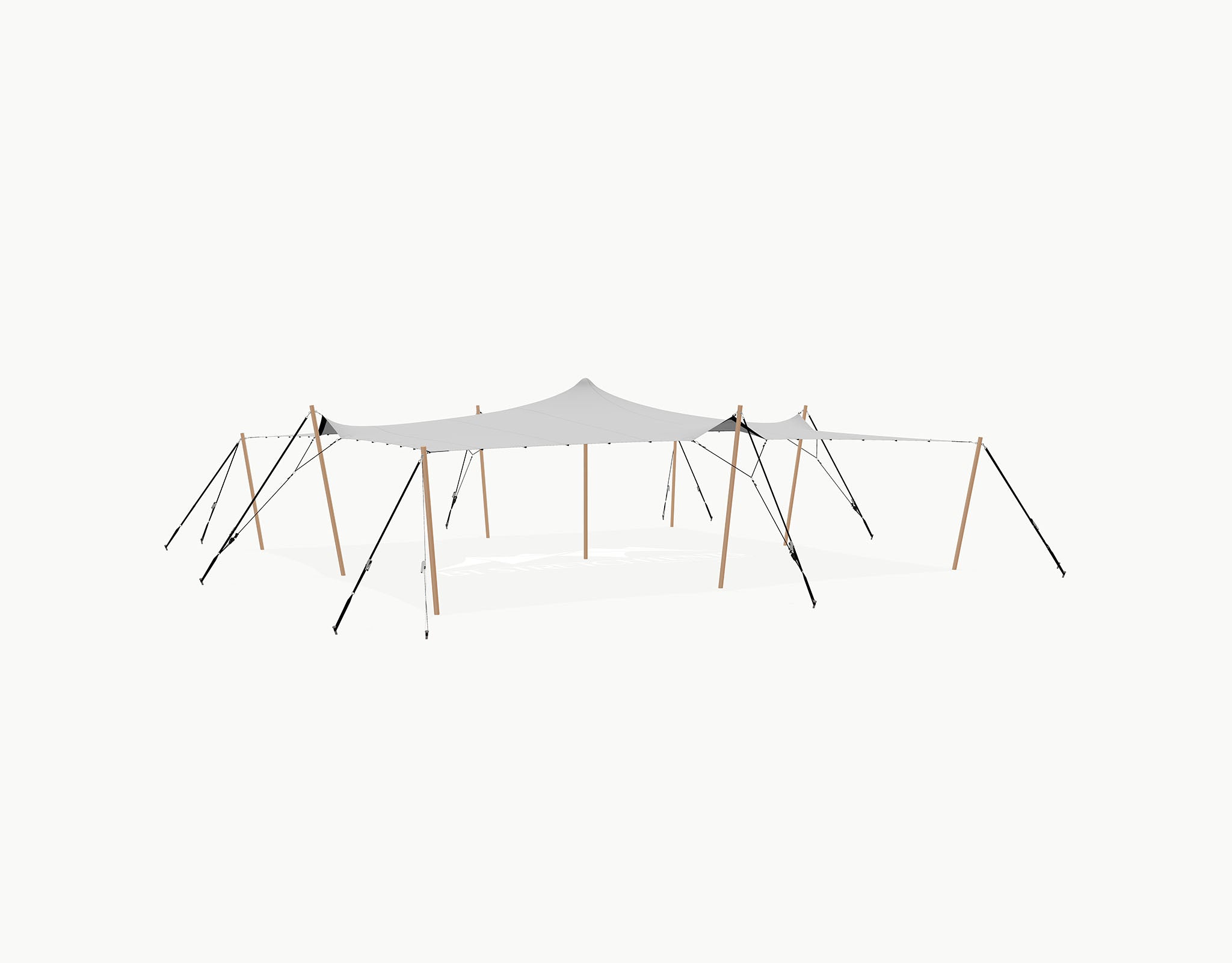 Stretchtent 10.5 × 10 meter "Douglas" Grey – Complete Set