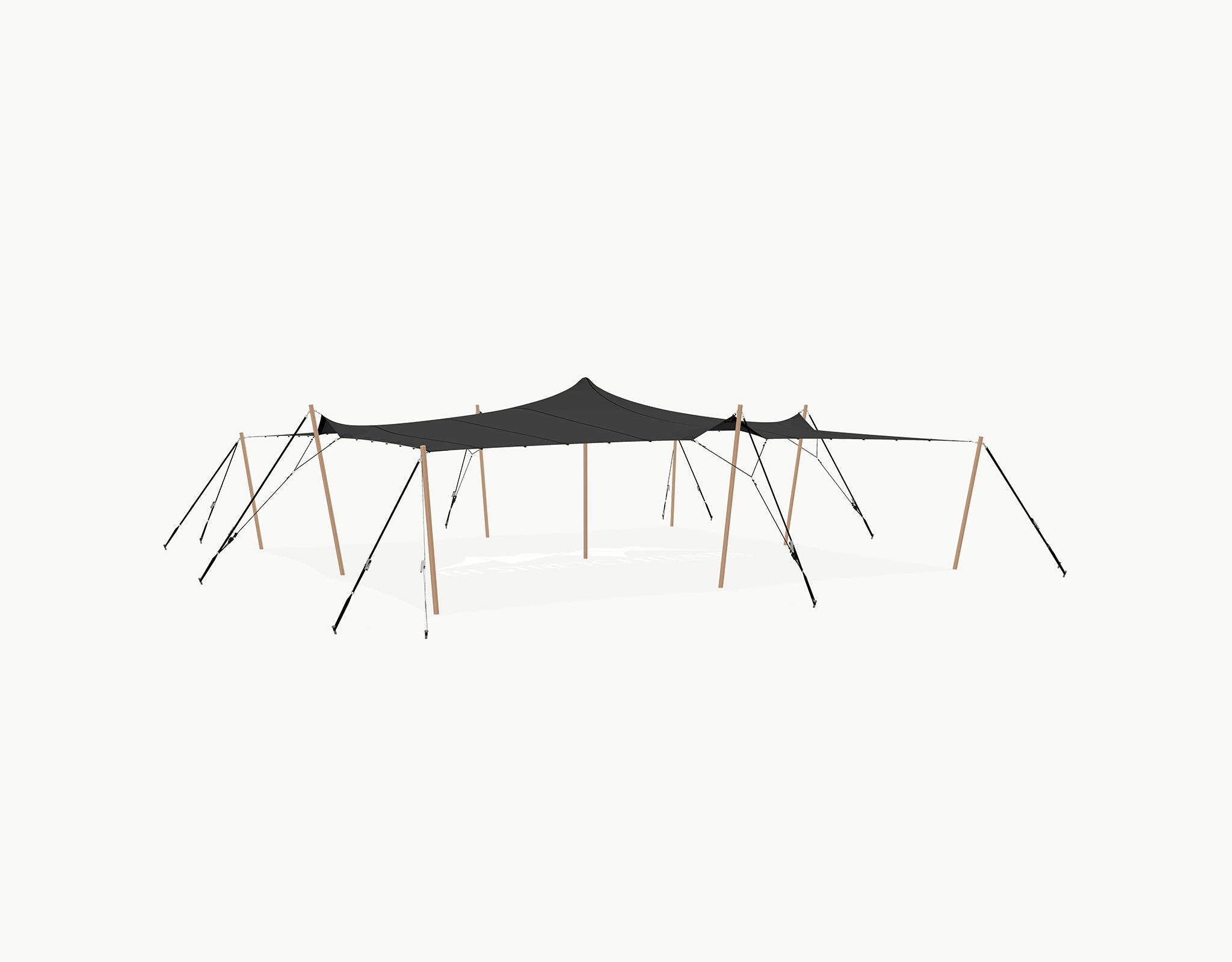 Stretchtent 10.5 × 10 meter Douglas – Complete Set - Black