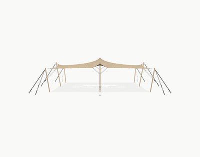 Stretchtent 10.5 × 10 meter "Douglas" Chino – Complete Set