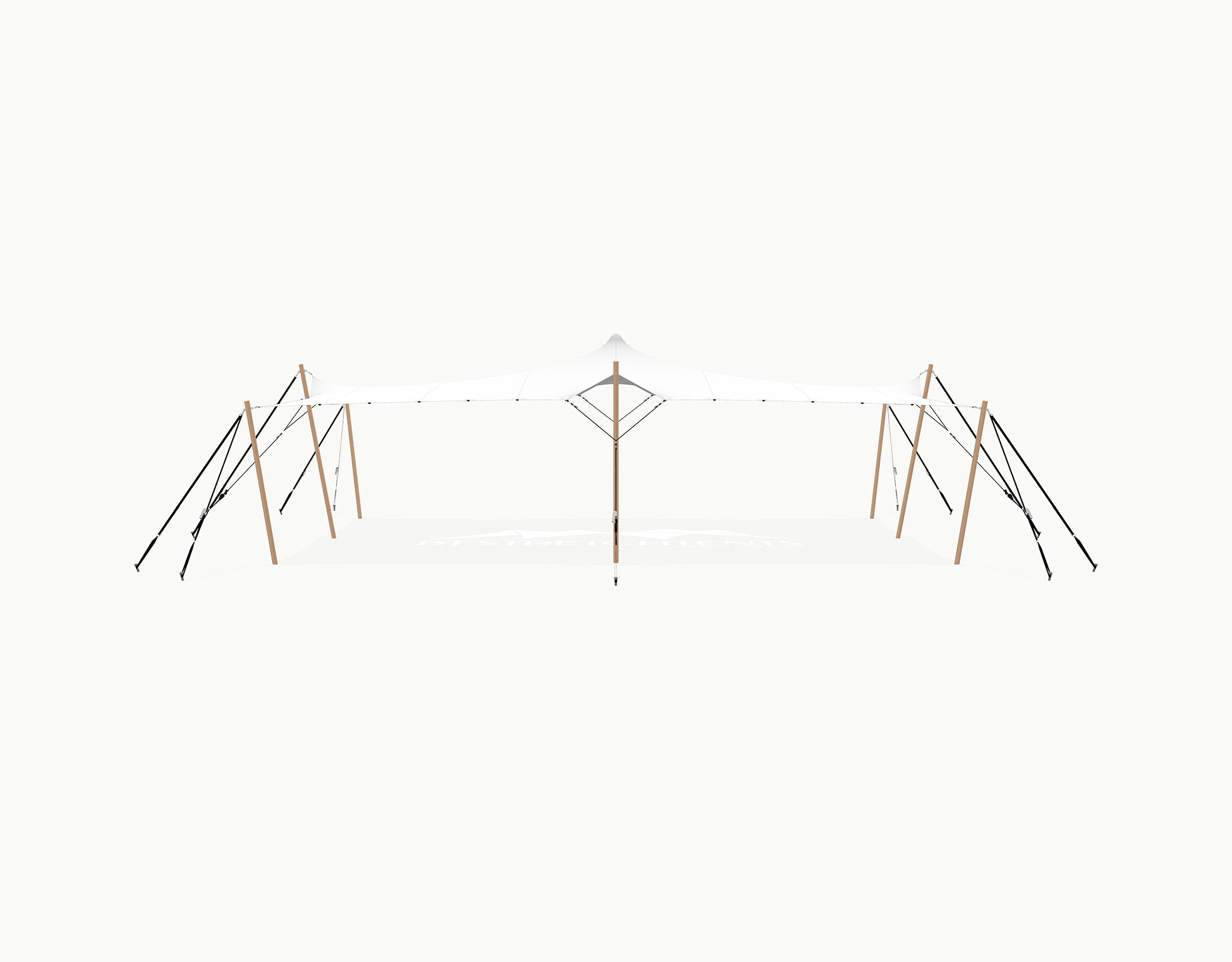 Stretchtent 10.5 × 7.5 meter Douglas – Complete Set - White Opaque