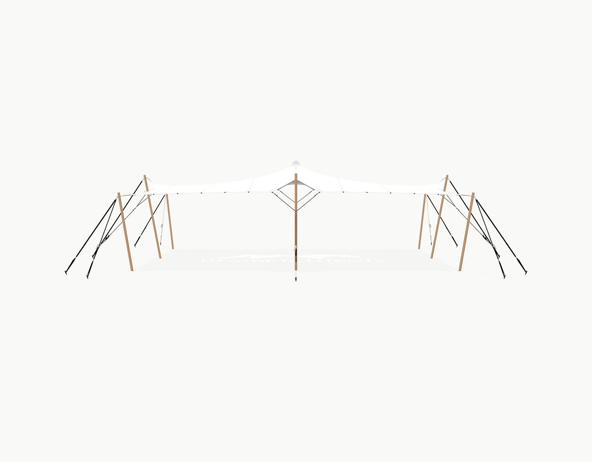 Stretchtent 10.5 × 7.5 meter Douglas – Complete Set - White