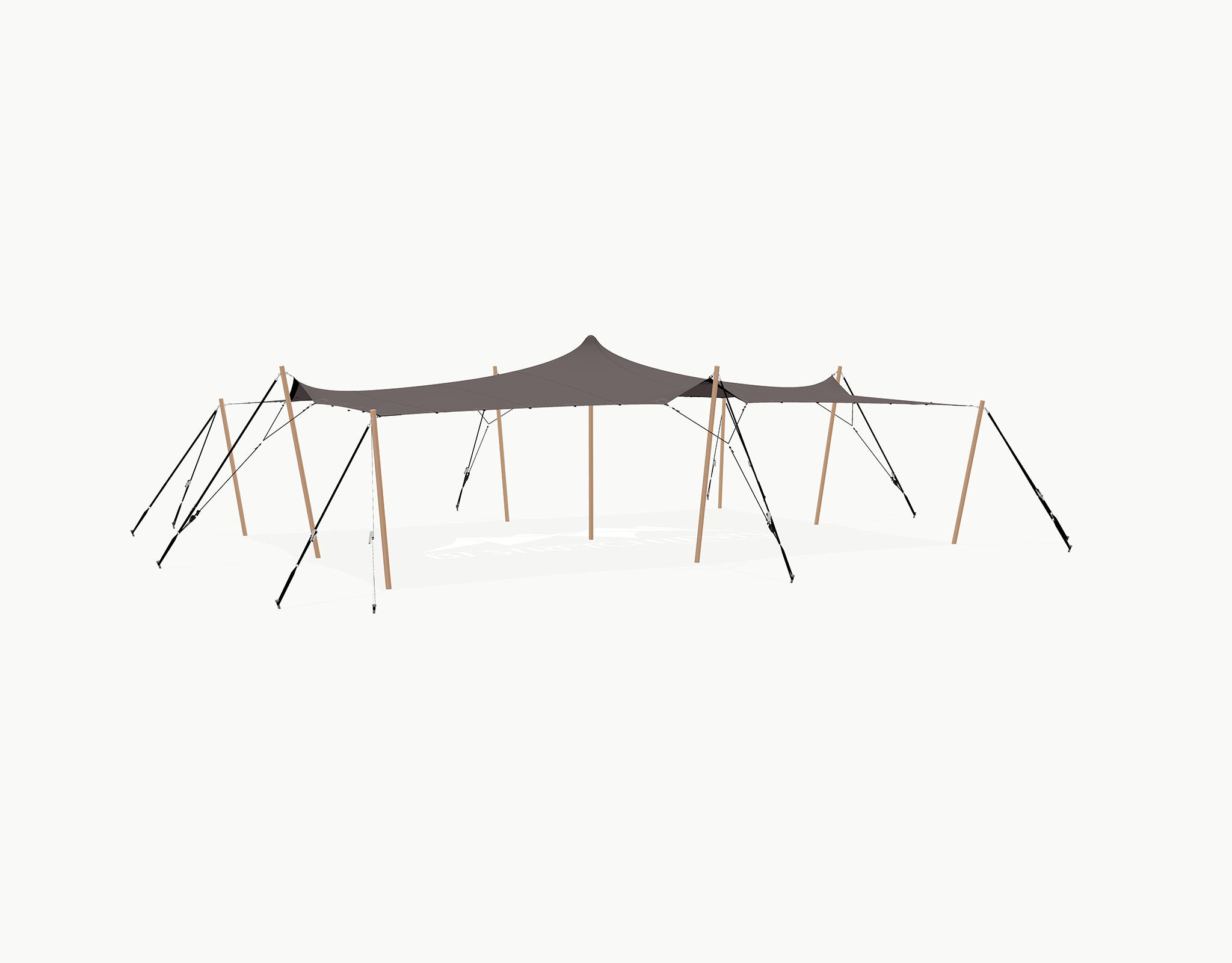 Stretchtent 10.5 × 7.5 meter "Douglas" Taupe – Complete Set
