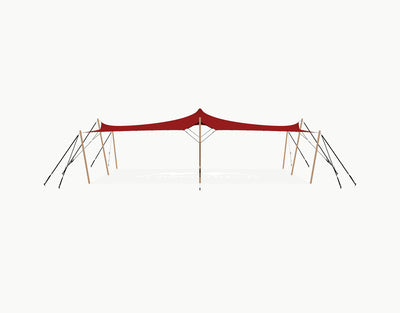 Stretchtent 10.5 × 7.5 meter "Douglas" Red – Complete Set