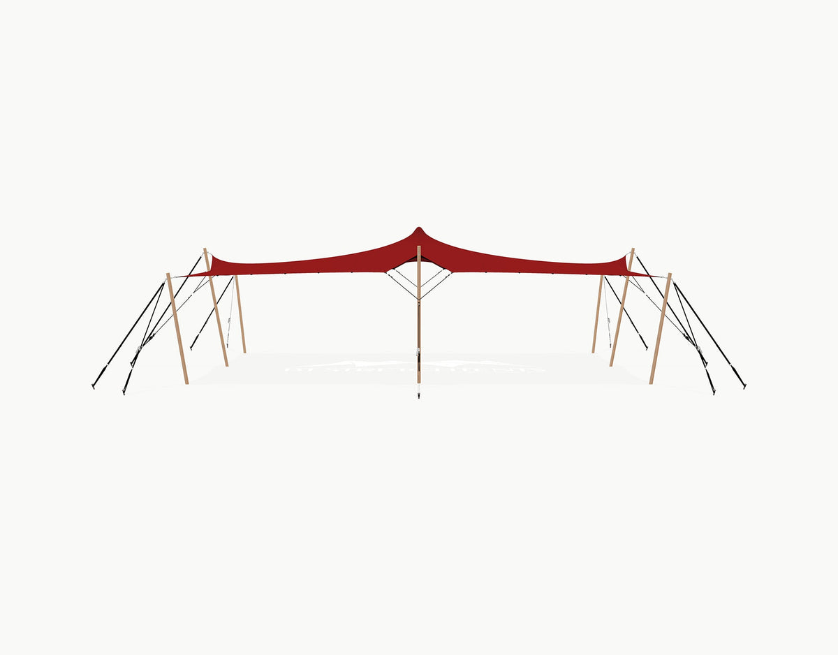Stretchtent 10.5 × 7.5 meter Douglas – Complete Set - Red