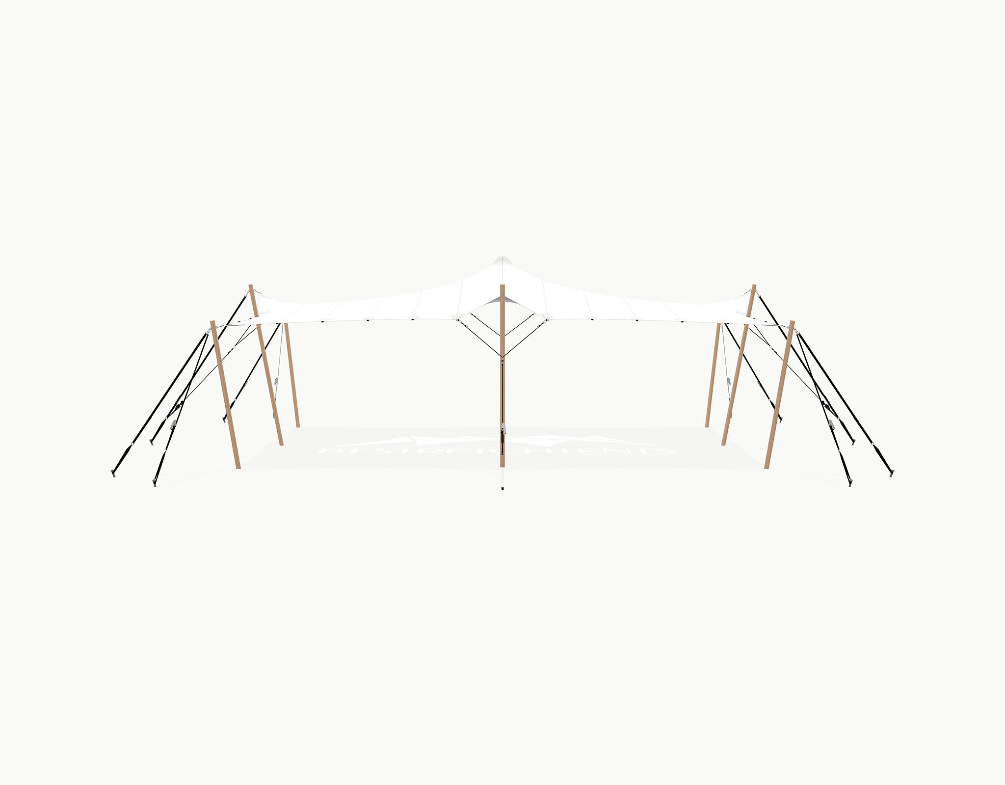 Stretchtent 9 × 6 meter "Douglas" White Opaque – Complete Set