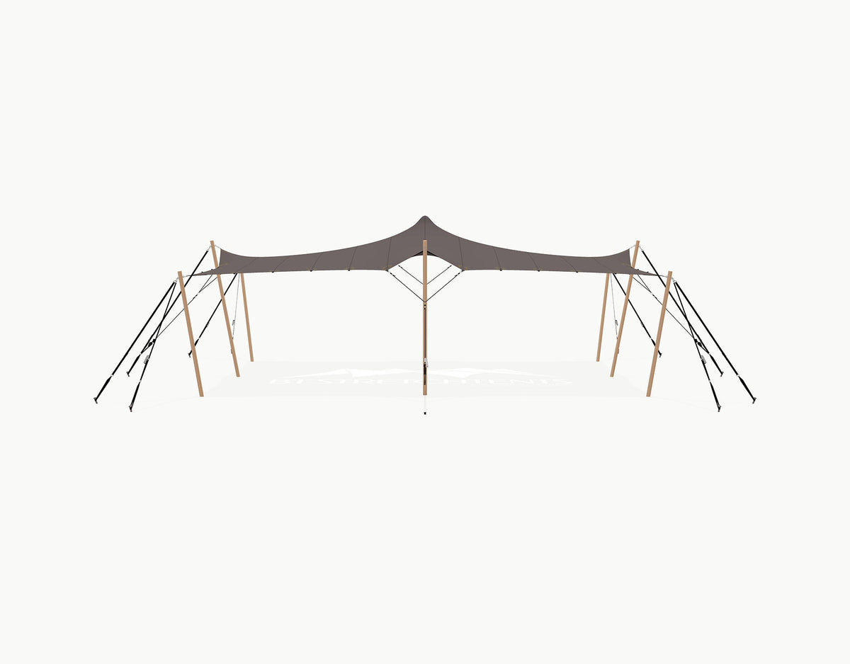 Stretchtent 9 × 6 meter Douglas – Complete Set - Taupe