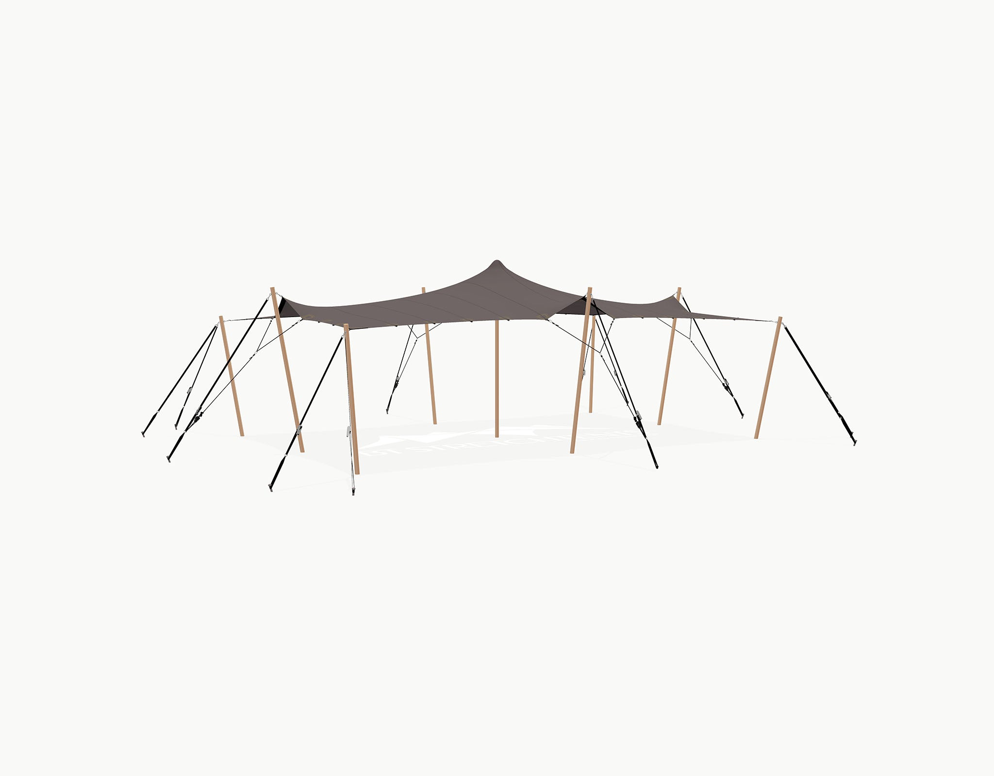 Stretchtent 9 × 6 meter "Douglas" Taupe – Complete Set
