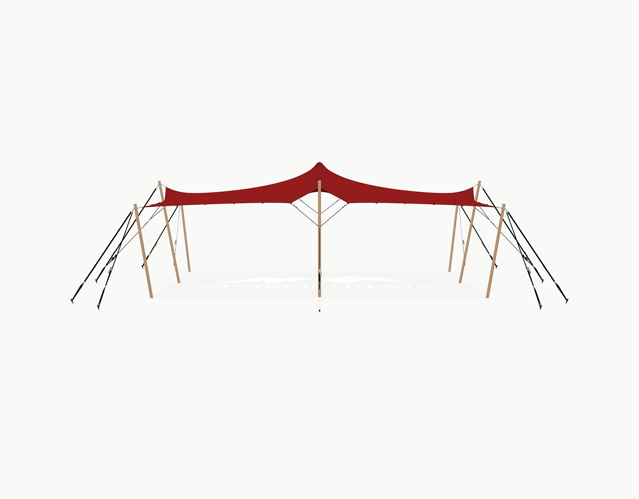 Stretchtent 9 × 6 meter Douglas – Complete Set - Red