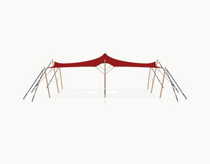 Stretchtent 9 × 6 meter Douglas – Complete Set - Red